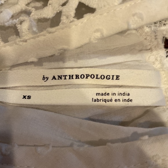 Anthropologie white Swiss dot and lace top - Picture 7 of 10